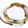 Natural Multi Sapphire Faceted Roundel Beads Strand Length 14.5 Inches and Size 2.5mm to 3mm approx.